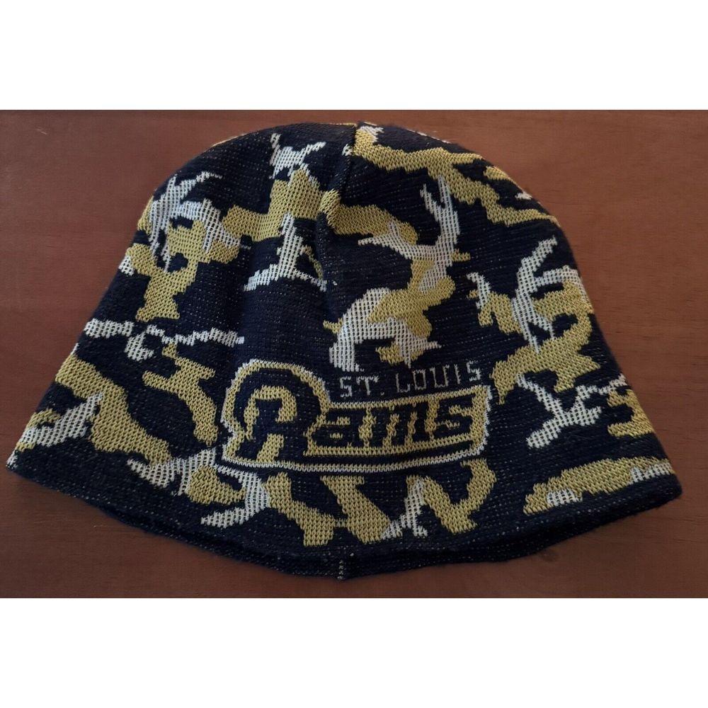 Vintage St. Louis Rams AUTHENTIC Blue‎ CAMO BEANIE BY NFL EUC
